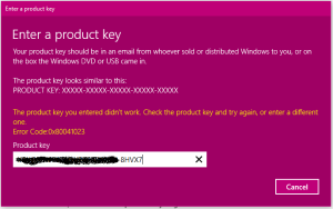 Windows 10 product key problems