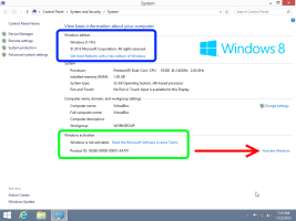 Windows 8.1 put key