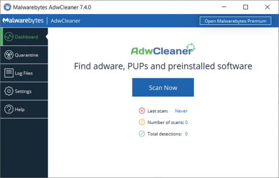 Find Malwares AdwCleaner