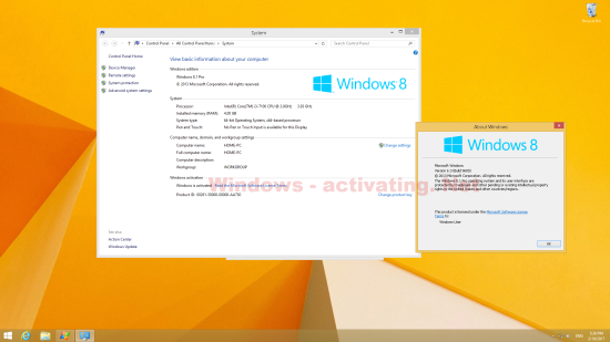 Windows 8.1 is activated