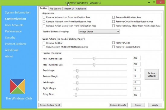 ultimate windows tweaker 4.8 for windows 10