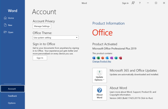 Office 2019 Activated by activator